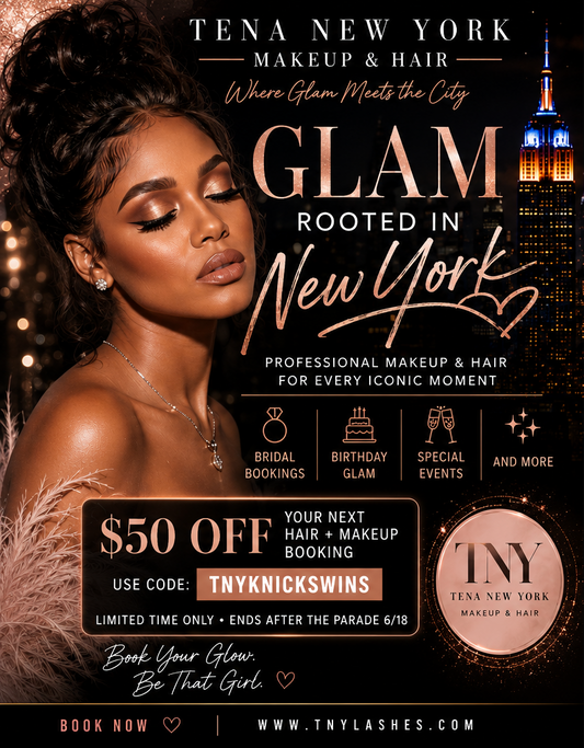 TENA NEW YORK GLAM SALE $50 OFF GLAM BOOKINGS